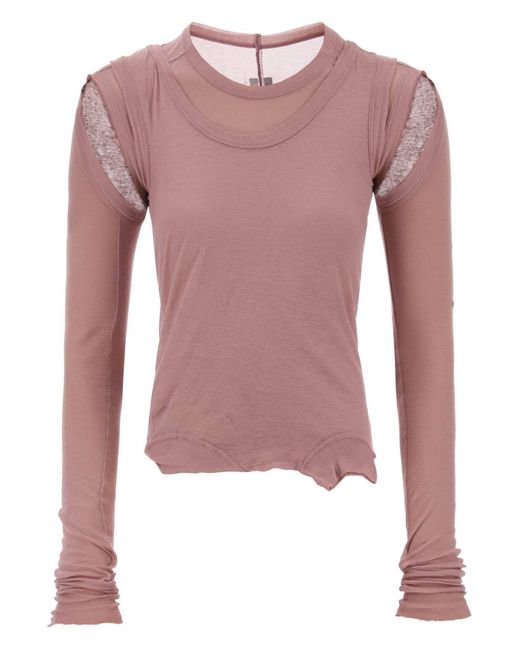 Rick Owens Pink 'Banana' Convertible Layered Top