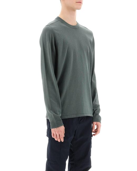 Stone Island Green Raw Cotton Sweater for men