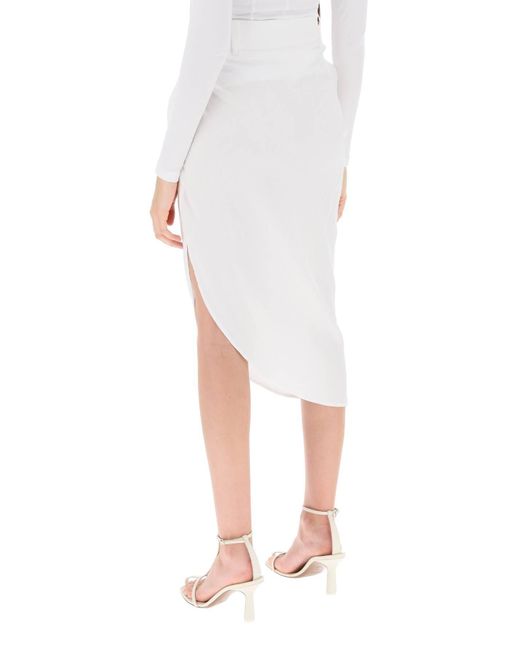 Jacquemus White La Jupe Saudade Asymmetric Skirt