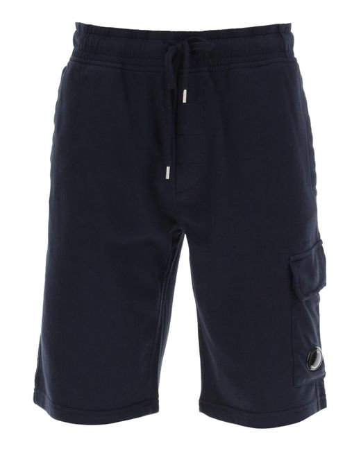 C P Company Blue Light Sweatshorts With Cargo Pocket for men