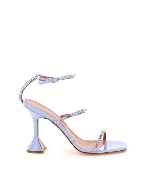 AMINA MUADDI Purple Rainbow Crystals Gilda Sandals