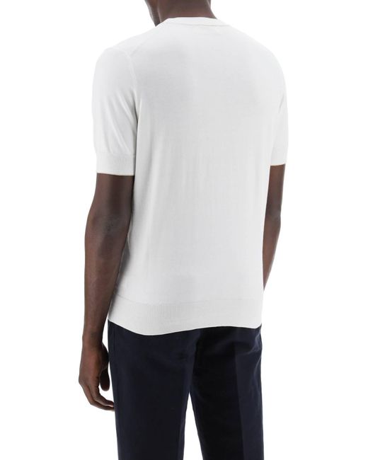 Brunello Cucinelli White Cotton Yarn T-Shirt For for men