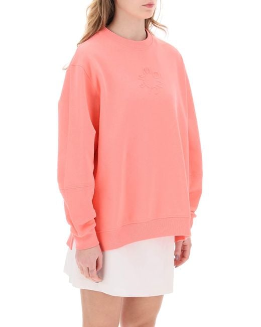 Moncler Pink Crewneck Sweatshirt With Emb
