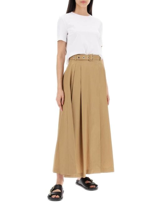 Max Mara Natural "Gilda Cotton Poplin Skirt"