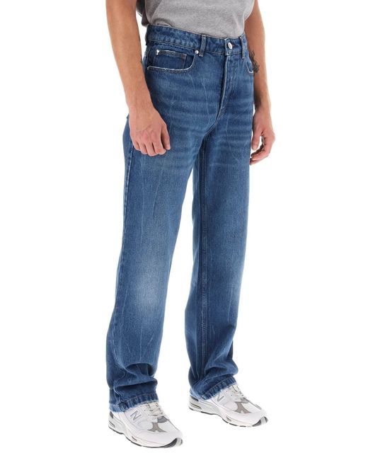 Jeans Loose Con Taglio Dritto di AMI in Blue da Uomo