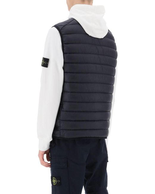 Stone Island Blue Lightweight Puffer Vest In R-nylon Down-tc for men