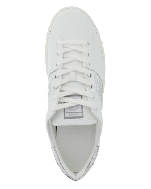 Versace White Greek Pattern Sneakers for men