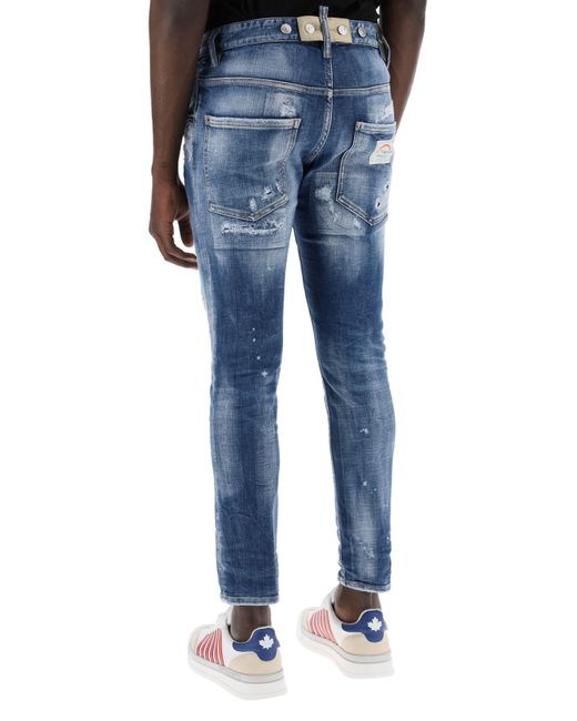 DSquared² Blue Destroyed Effect Skater Jeans for men