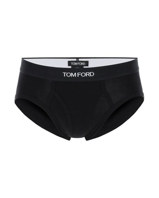Tom Ford Black Logo Band Slip Underwear With Elastic for men
