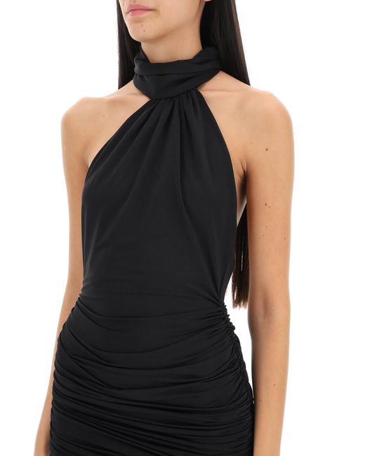 GIUSEPPE DI MORABITO Black Draped-Jersey Maxi Dress