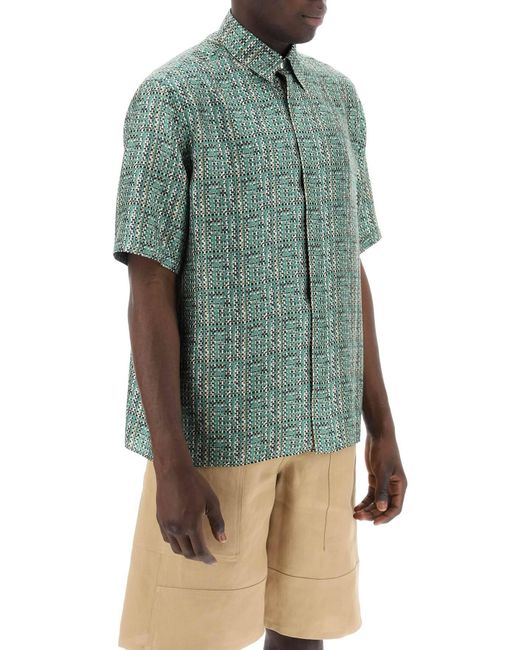Camicia Maniche Corte di Fendi in Green da Uomo