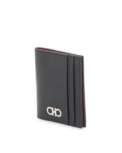 Ferragamo Black Gancini Bi-Fold Cardholder for men