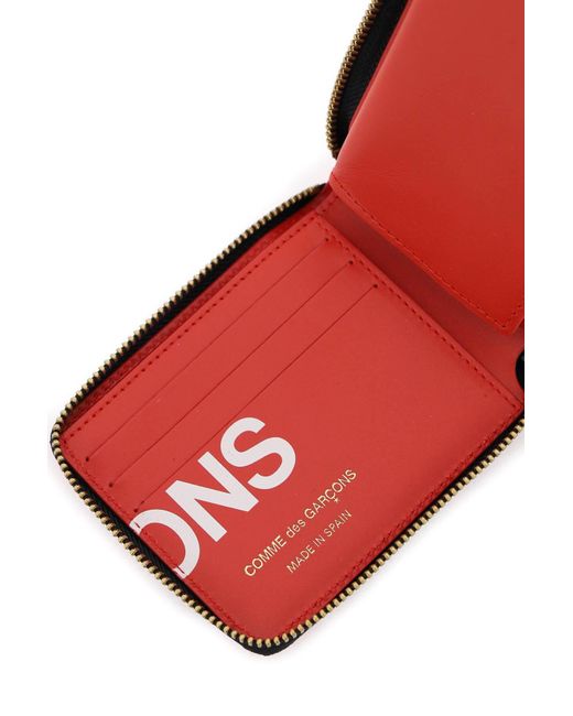 Comme des Garçons Red Comme Des Garcons Wallet Zip-around With Maxi Logo for men