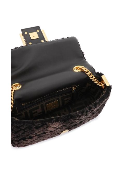 Fendi Black Chain Midi Baguette Bag