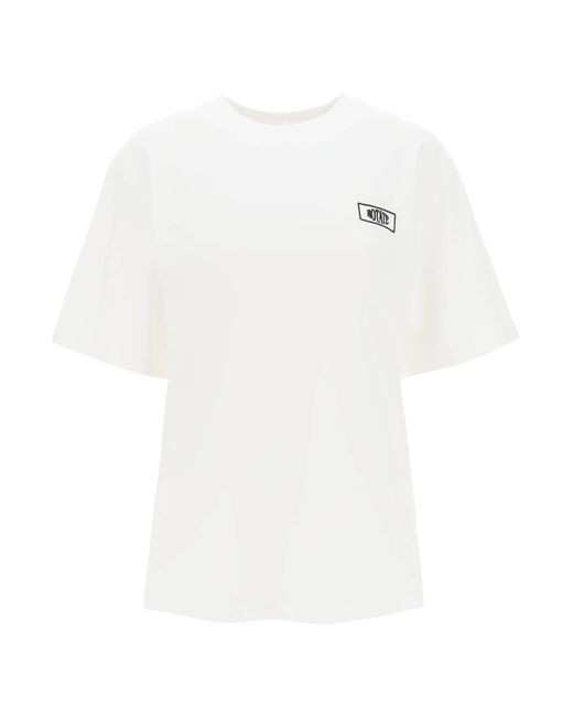 ROTATE BIRGER CHRISTENSEN White T Shirt With Logo Embroidery