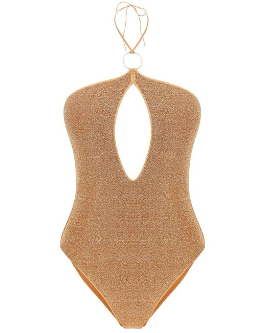 Oseree Natural Lurex One-Piece Swimsuit