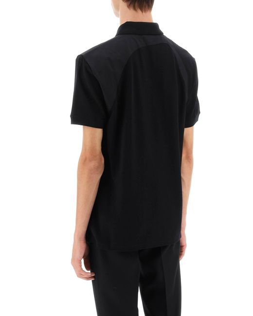 Alexander McQueen Harness Polo Shirt In Piqué With Selvedge Logo in