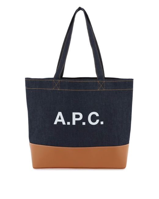 A.P.C. Blue Axel E/W Tote Bag
