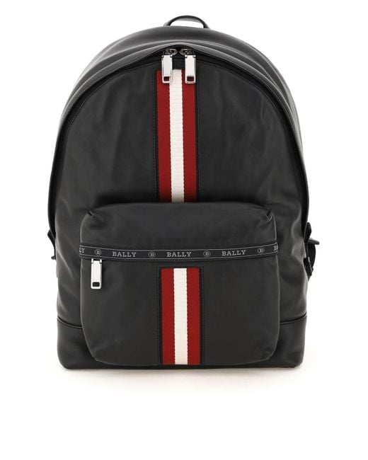 Bally Black Harper Leather Backpack for men
