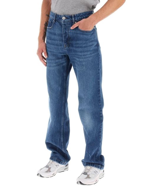 Jeans Loose Con Taglio Dritto di AMI in Blue da Uomo