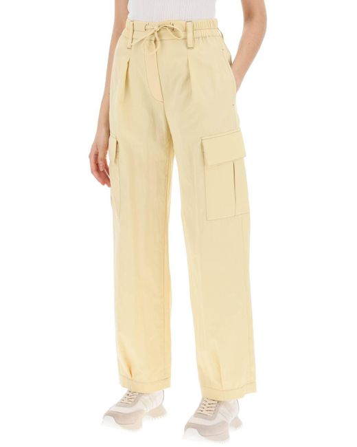 Brunello Cucinelli Natural Gabardine Utility Pants With Pockets And