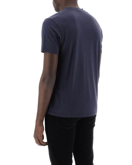 Tom Ford Blue Cottono And Lyocell T Shirt for men