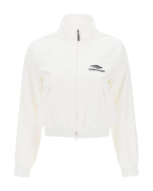 Balenciaga White 3B Sports Icon Cropped Jacket