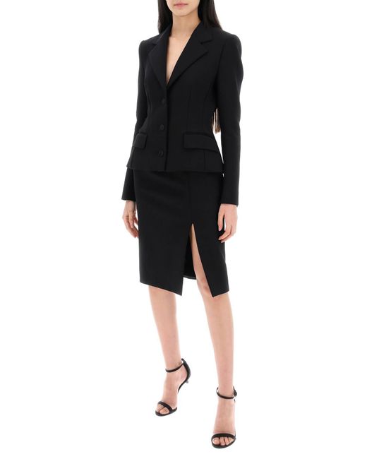 Dolce & Gabbana Black "Knee-Length Skirt With Satin