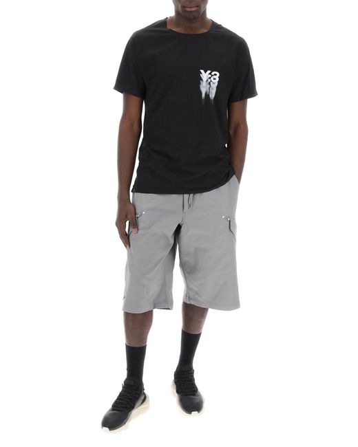 Y-3 Black Y-3 Short-Sleeved Perforated Jersey T for men