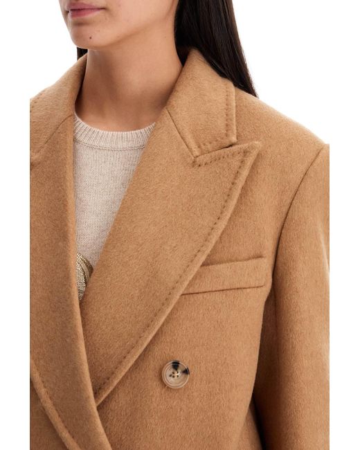 Max Mara Natural Camel Double-Breasted Coat