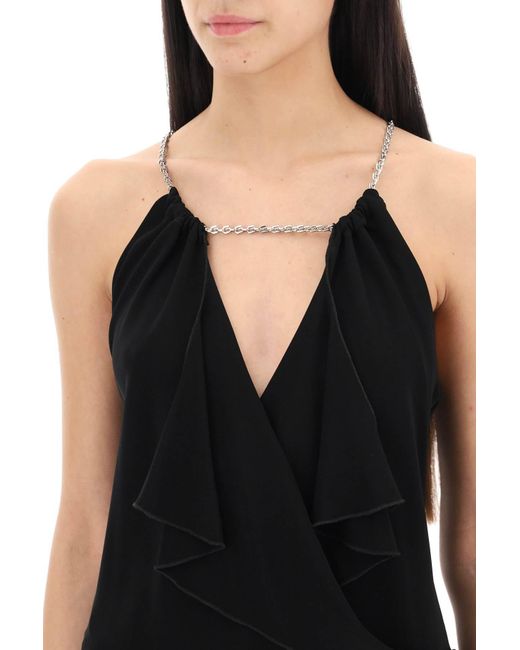 Givenchy Black Midi Dress With Chain Detail