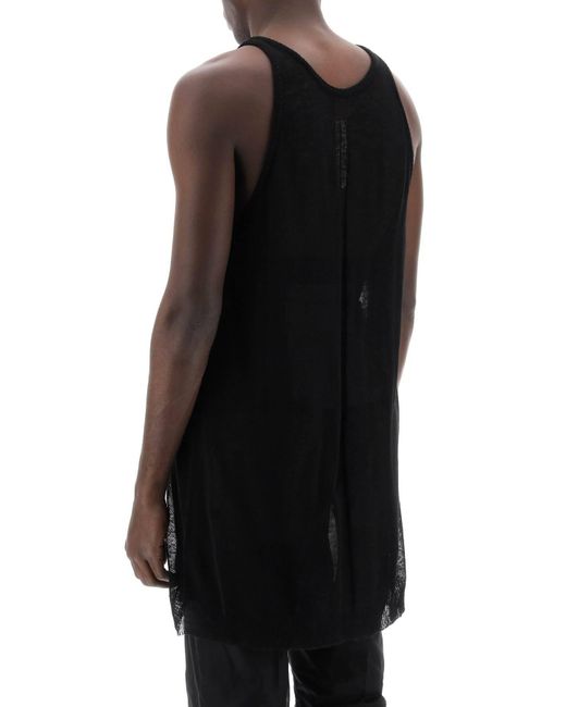 Rick Owens Black "Knitted Tank Top With Perforated for men