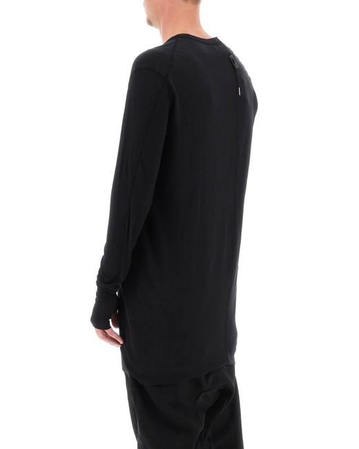 Boris Bidjan Saberi Black Long Sleeve Cotton Rib T Shirt for men