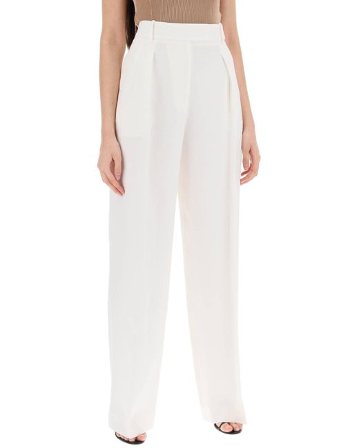 The Row White Wide-Leg Pants By Antone