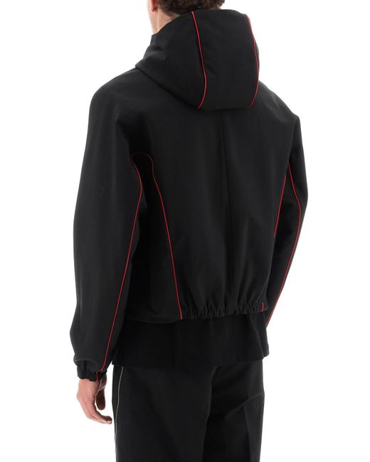 Ferragamo Black Blouson Jacket With Contrast Piping for men