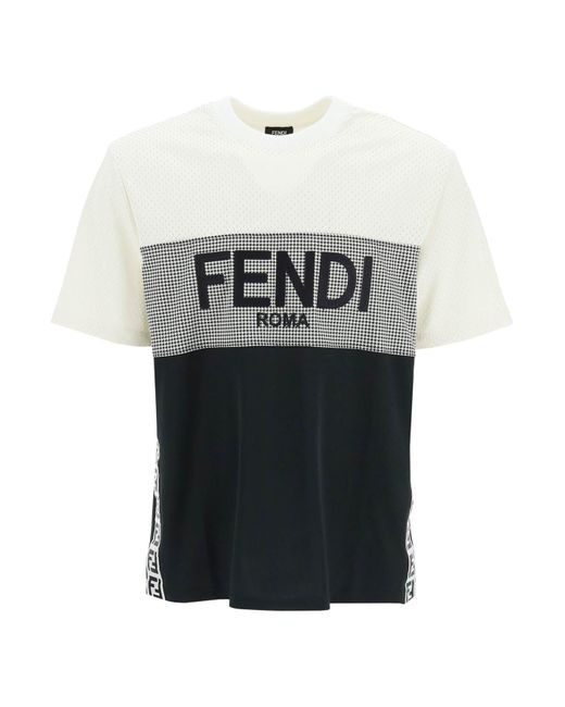 Fendi Gray Jersey T-shirt With Logo for men