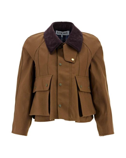 Loewe Brown Cropped Trapeze Parka