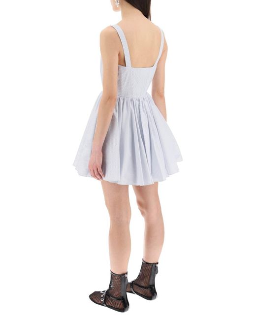 Alaïa White Skater Poplin Mini Dress