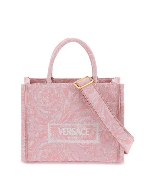 Versace Pink Athena Barocco Small Tote Bag