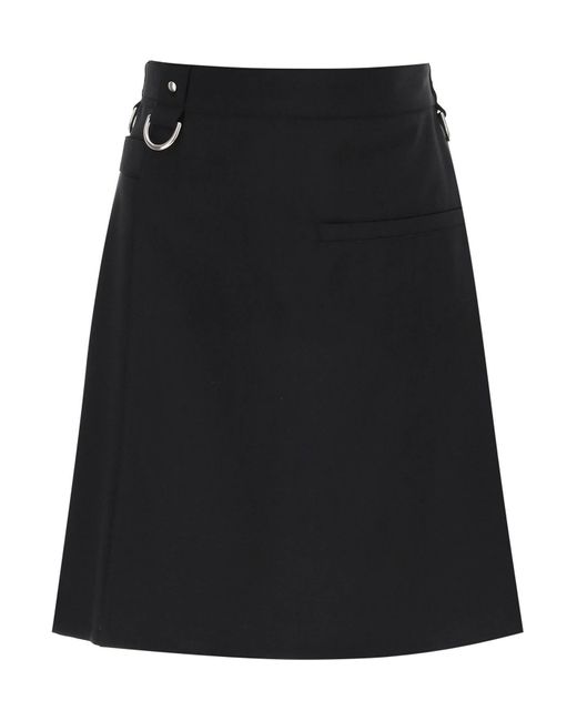 Givenchy Black Wool And Mohair Kilt Skirt