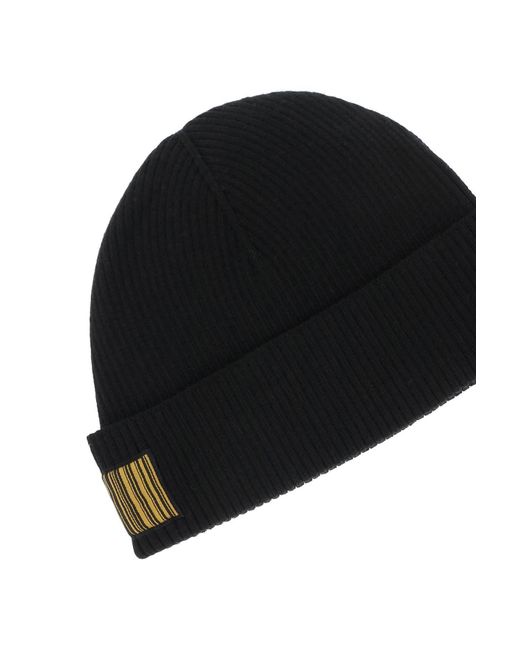 VTMNTS Black Barcode Logo Beanie Hat for men