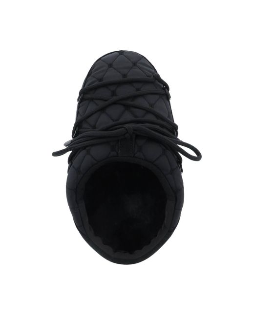Moon Boot Black Quilted Nylon Mules