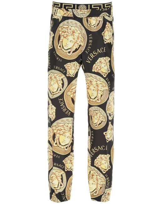 Versace Multicolor Amplified Medusa Print Trousers for men