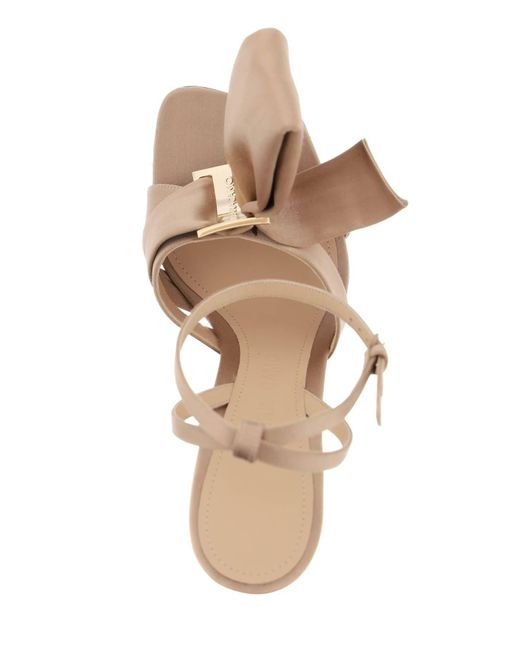 Ferragamo White Sandals With Asymmetric Bow