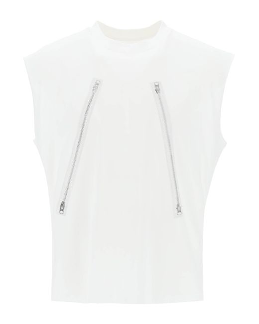 MM6 by Maison Martin Margiela White Sleeveless T-Shirt With for men