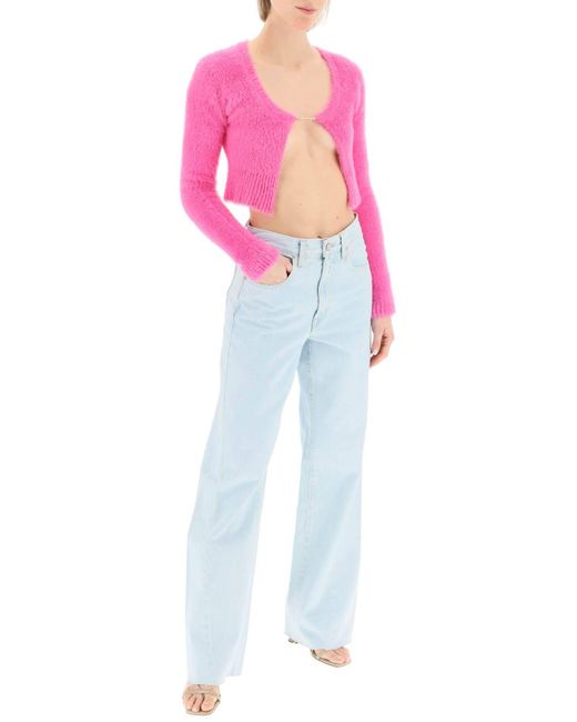 Jacquemus Pink La Maille Neve Cropped Top
