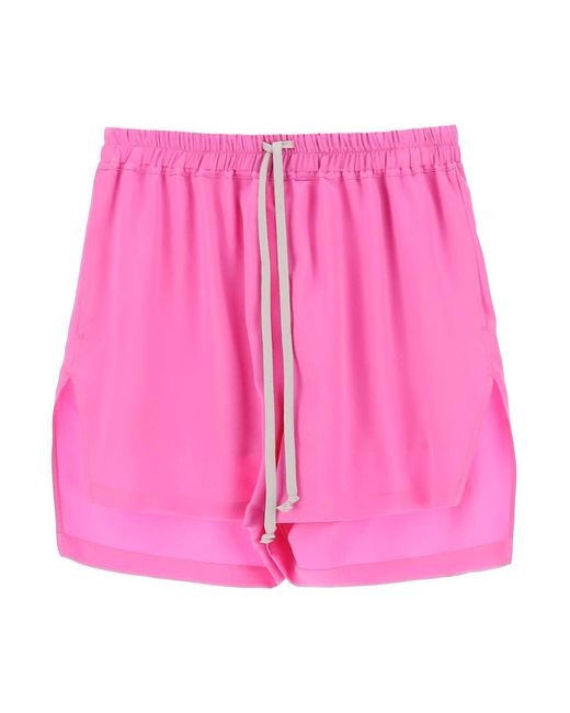 Shorts In Raso Di Seta di Rick Owens in Pink