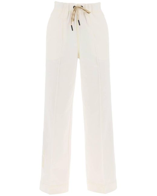 Pantaloni Sportivi Logati di 3 MONCLER GRENOBLE in White