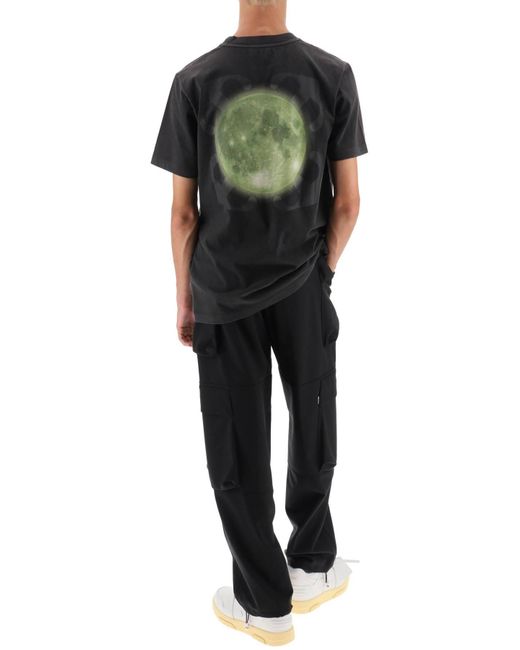 Off- T-Shirt Con Stampa Arrow Super Moon Sulla Schiena di Off-White c/o Virgil Abloh in Black da Uomo