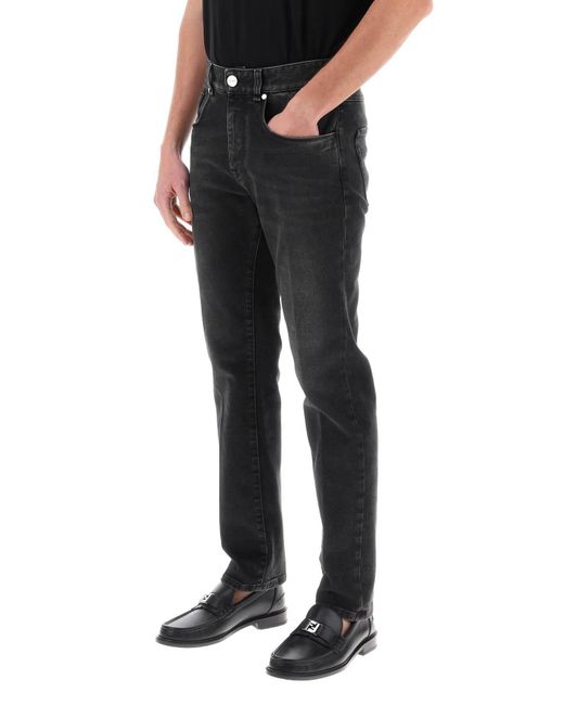 Jeans Regular Fit di Fendi in Black da Uomo